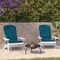 Flash Furniture White Folding Adirondack Chairs-Teal Cushions, 2PK 2-JJ-C14505-CSNTL-WH-GG - alternate 1